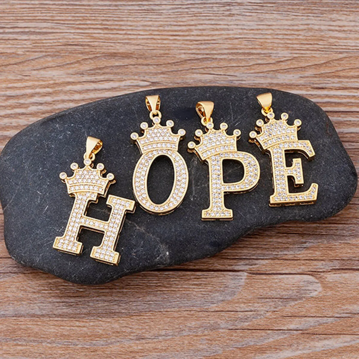 A-Z Crown Golden Alphabet Necklace Chain - Image 5