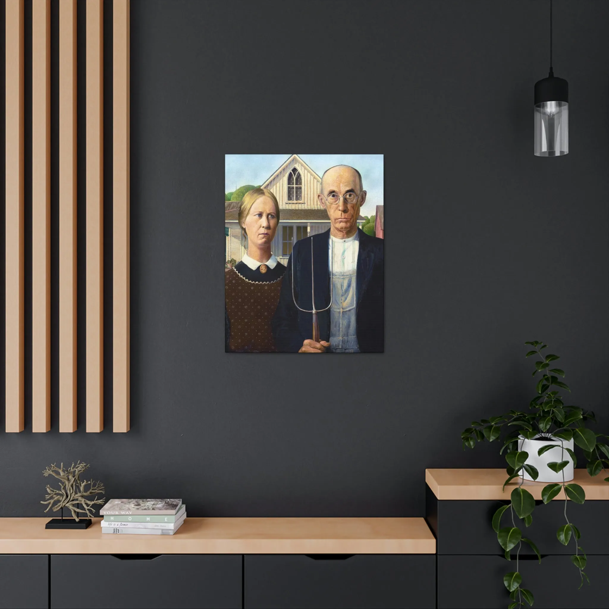 American Gothic by Grant Wood Canvas Gallery Wraps - Image 44