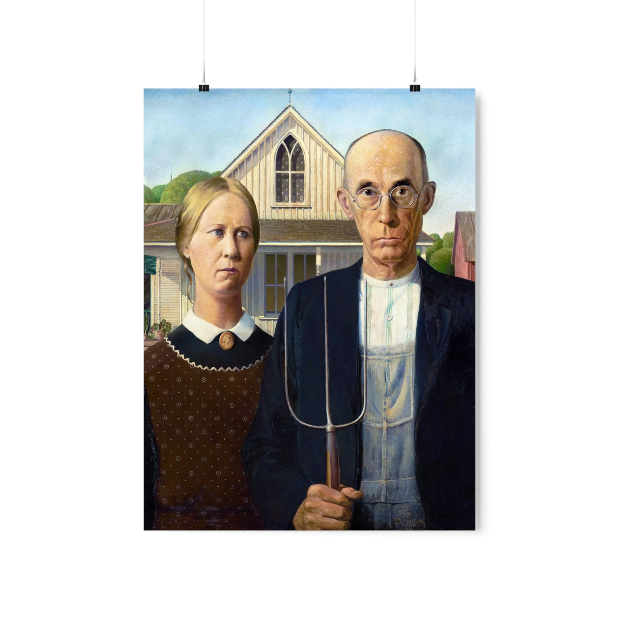 American Gothic by Grant Wood Art Premium Posters - Image 4