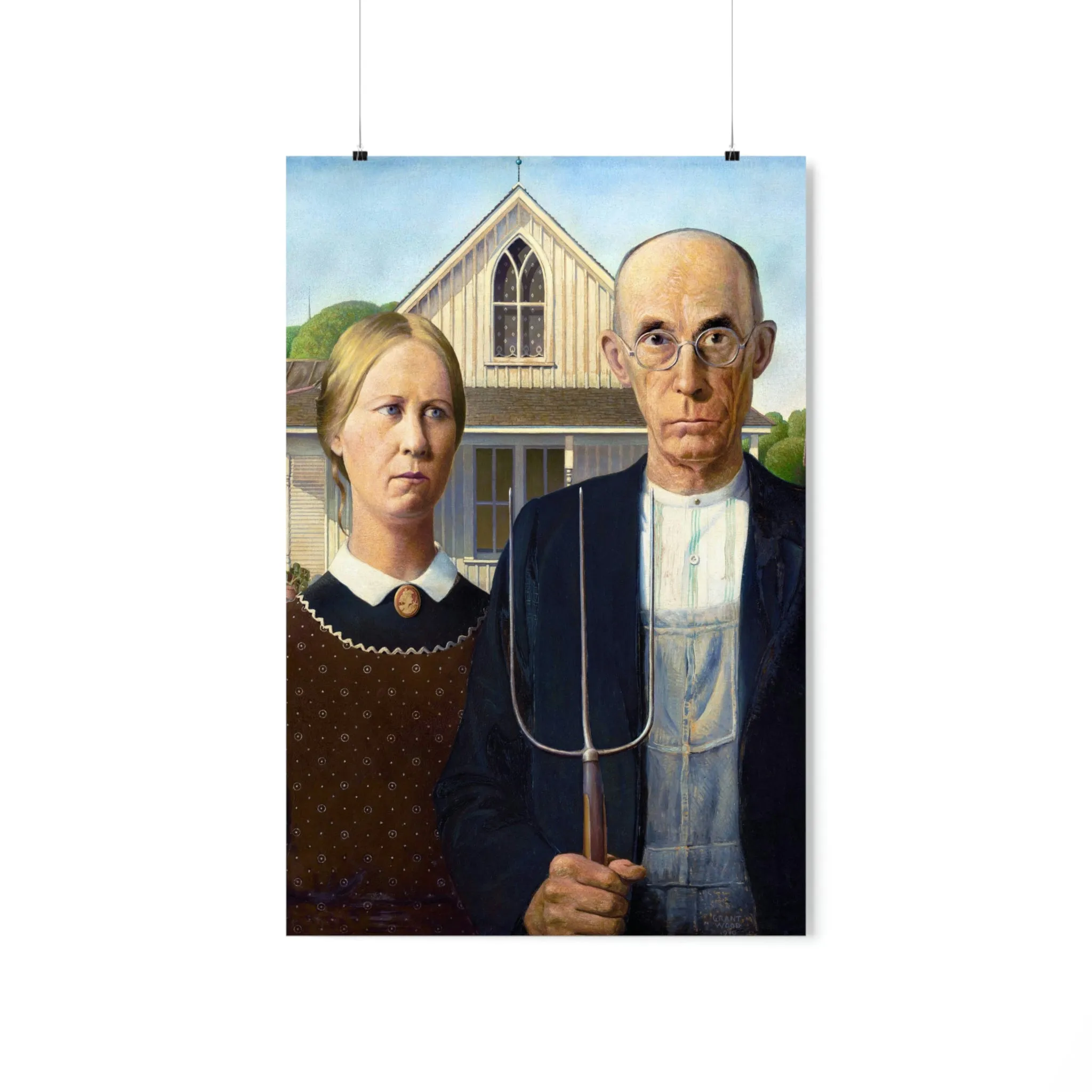 American Gothic by Grant Wood Art Premium Posters - Image 7
