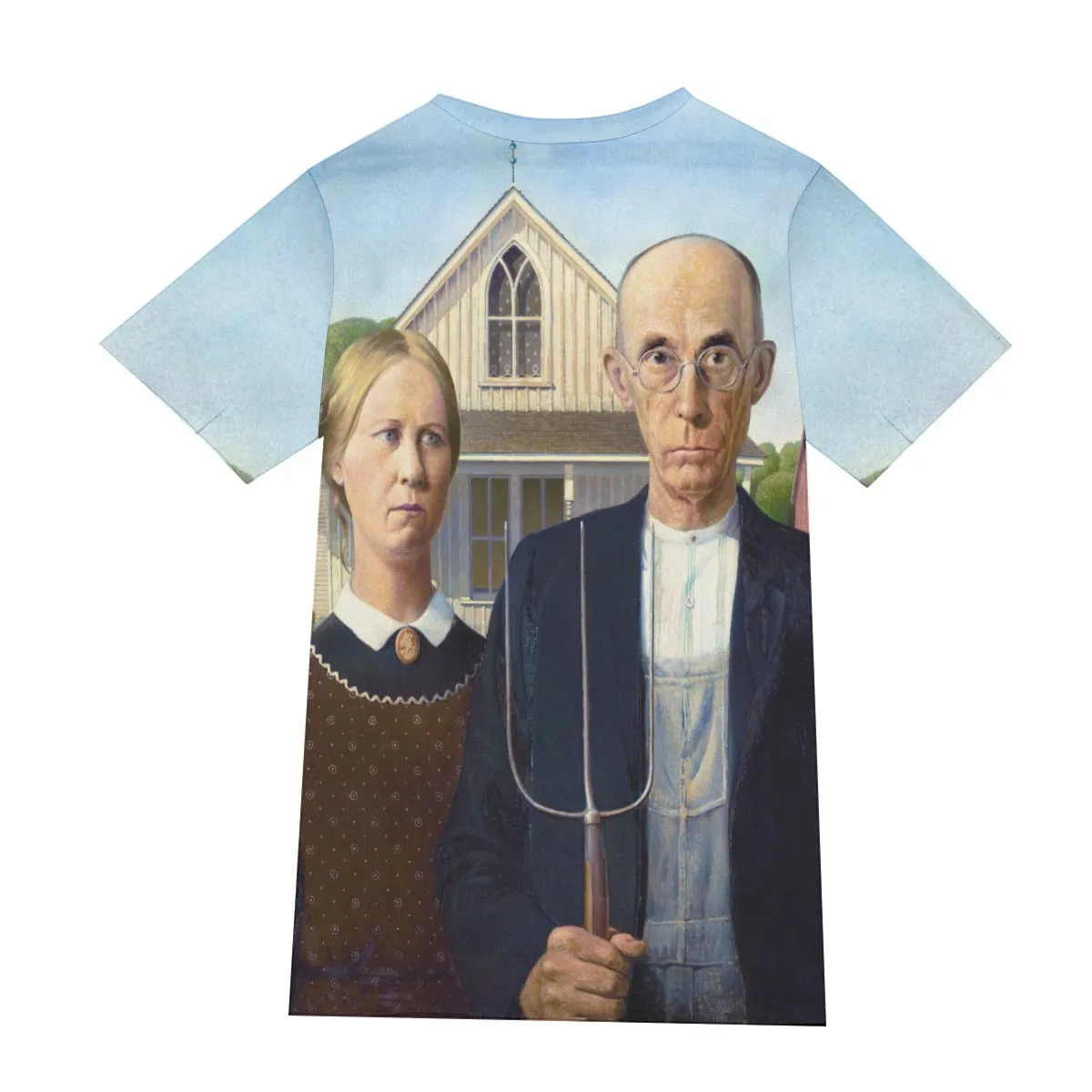 American Gothic by Grant Wood T-Shirt - Image 2