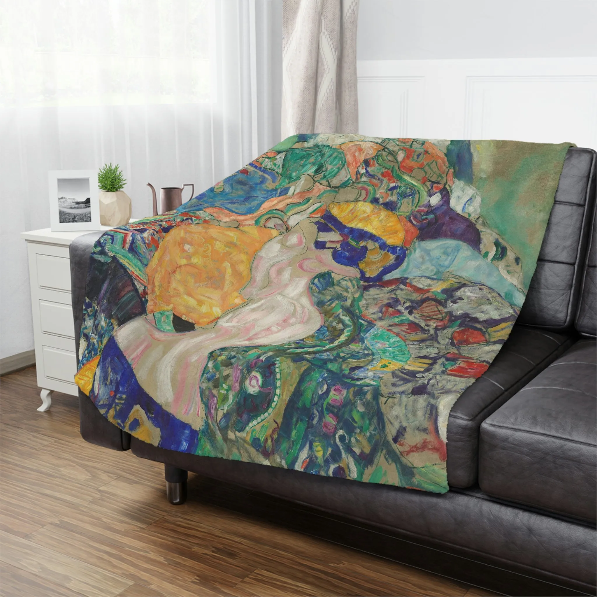 Baby 1917 by Gustav Klimt Art Blanket - Image 3