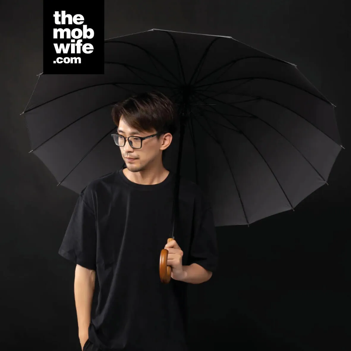 Big Wooden Windproof 16 Ribs Gentleman Umbrella - Image 13