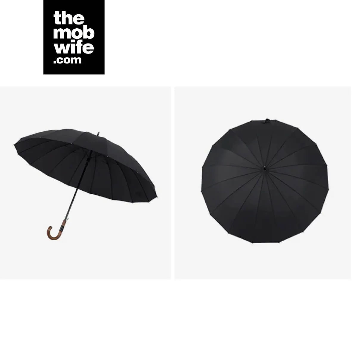 Big Wooden Windproof 16 Ribs Gentleman Umbrella - Image 4