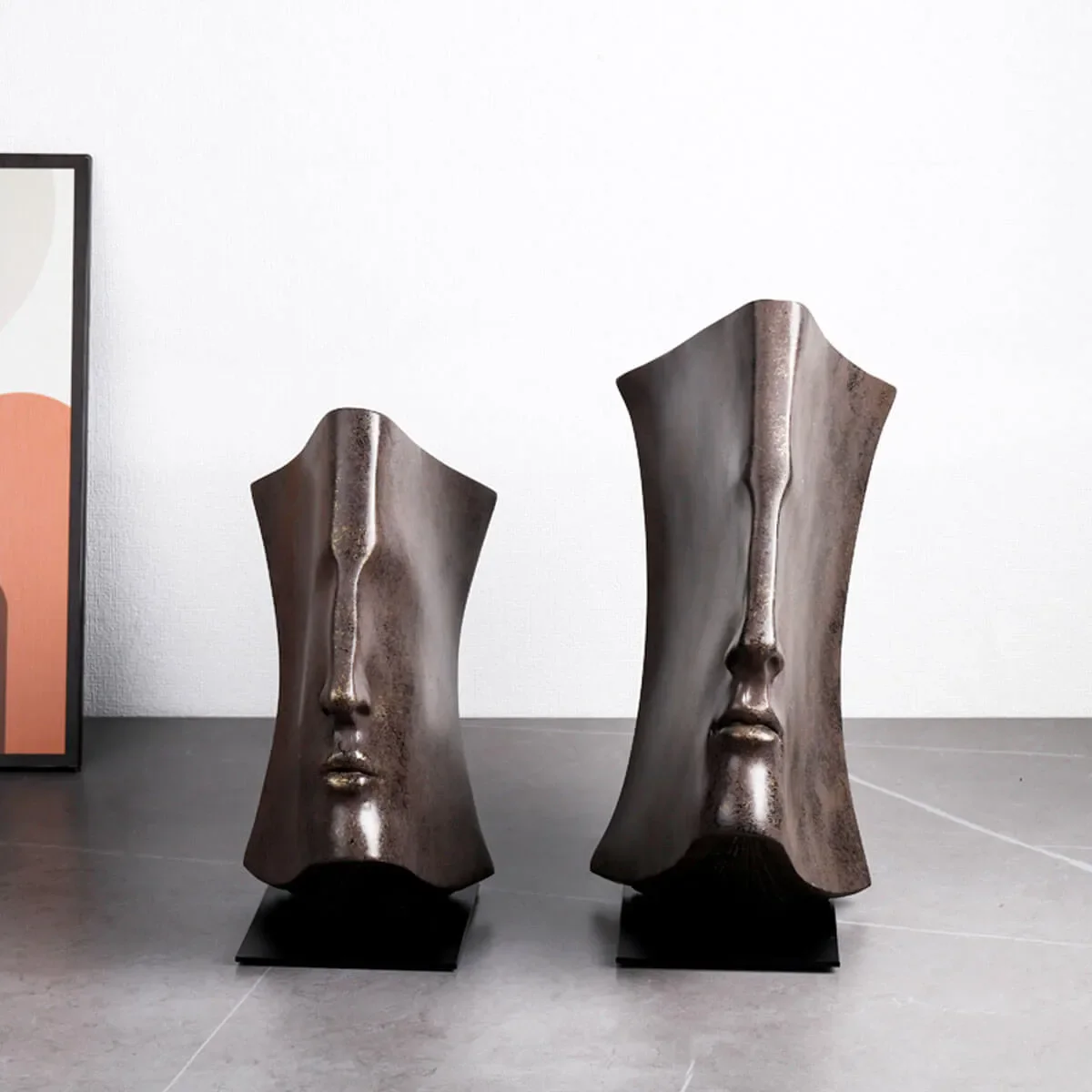 Book Face Figures Resin Abstract Art Sculpture - Image 2