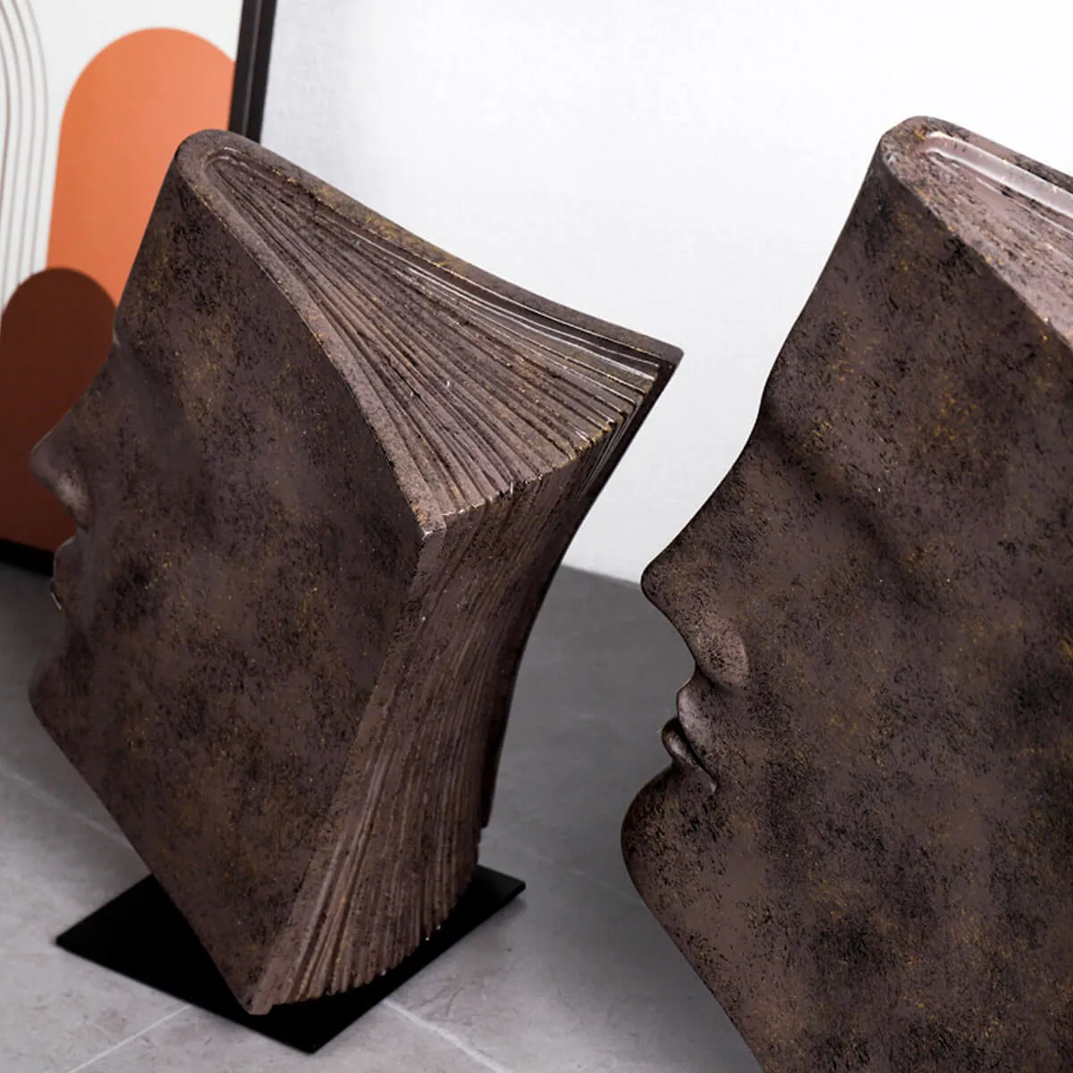 Book Face Figures Resin Abstract Art Sculpture - Image 7