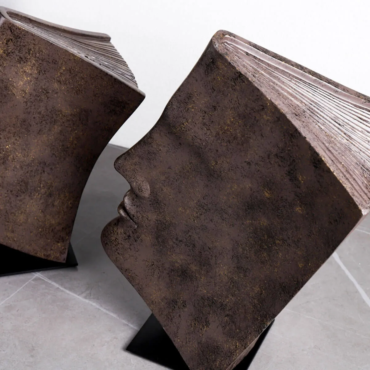 Book Face Figures Resin Abstract Art Sculpture - Image 8