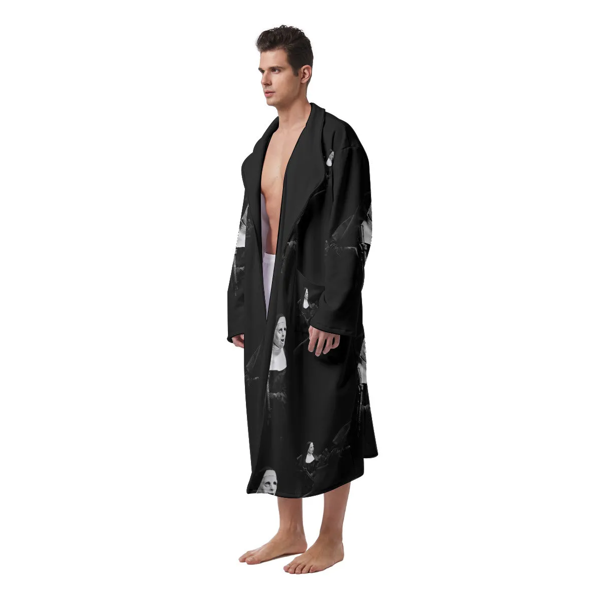 Boston Mobster Massachusetts Gangsters Art Heavy Fleece Robe - Image 2
