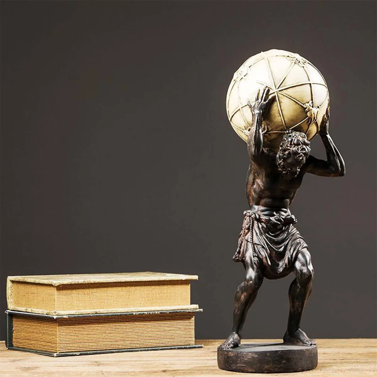 Bronze Greek Titan Atlas Carrying The World Statue - Image 3