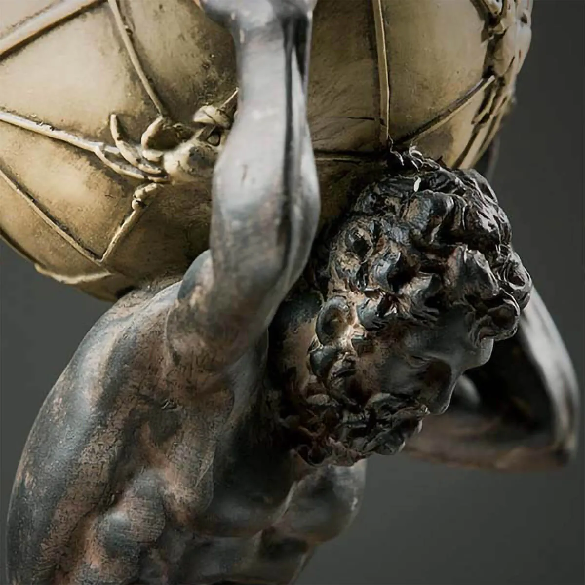 Bronze Greek Titan Atlas Carrying The World Statue - Image 5