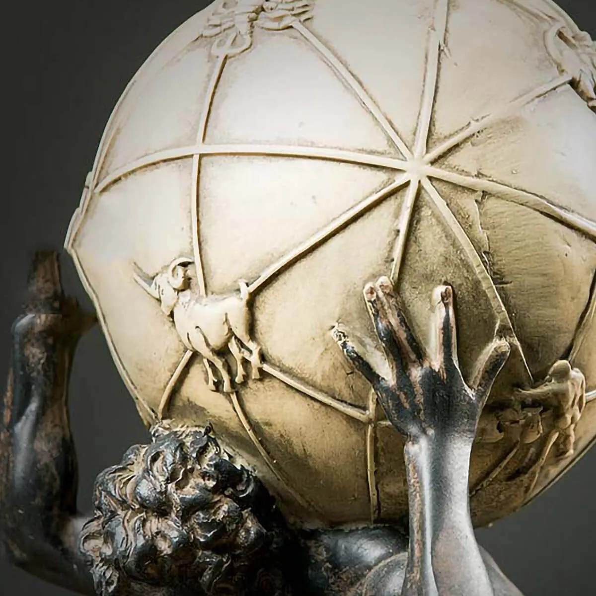 Bronze Greek Titan Atlas Carrying The World Statue - Image 8
