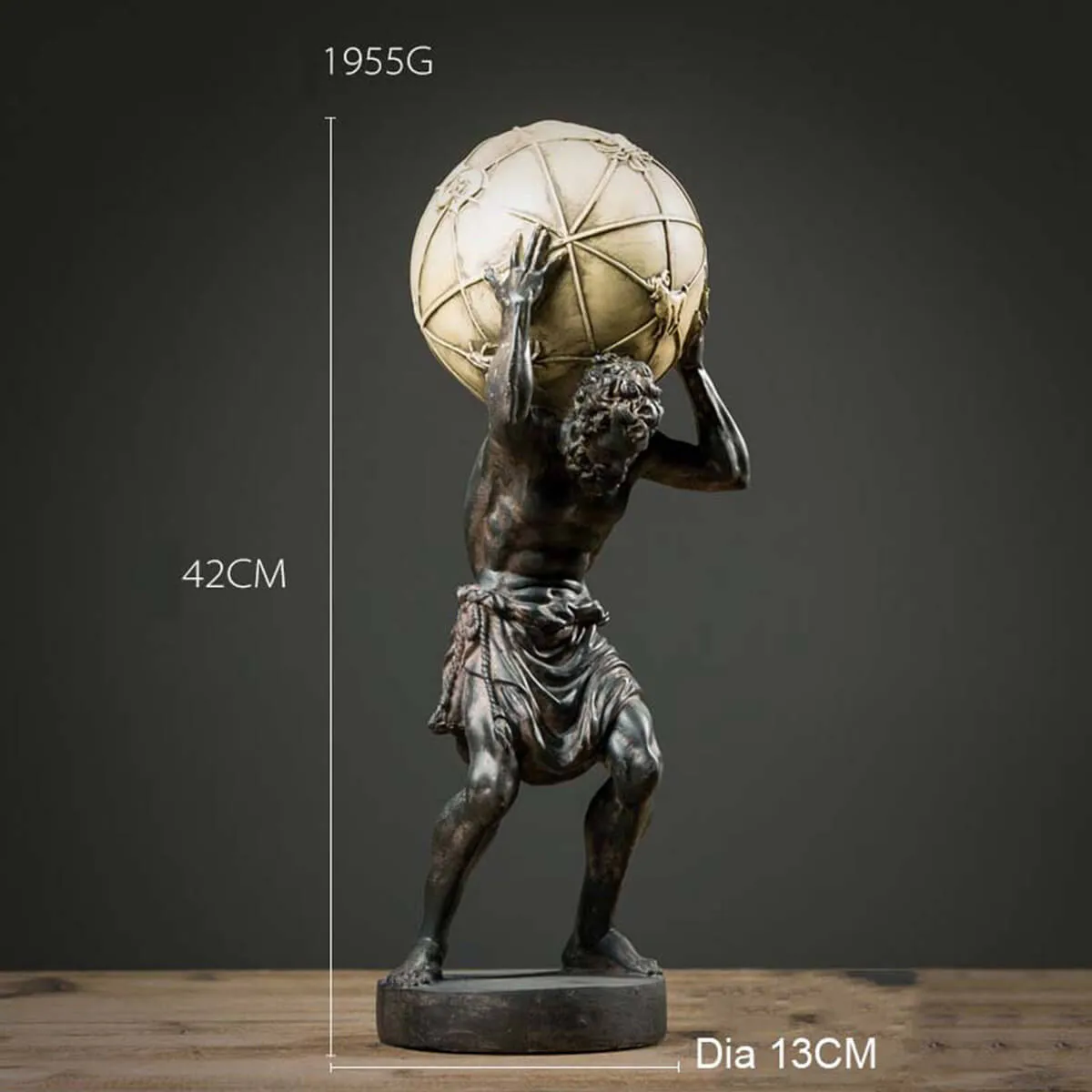 Bronze Greek Titan Atlas Carrying The World Statue - Image 9