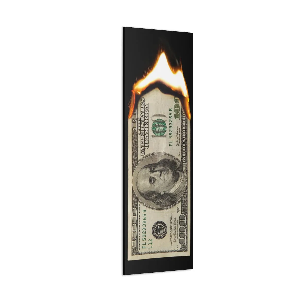 Burning Dollar Cash Money Canvas Gallery Wraps - Image 16