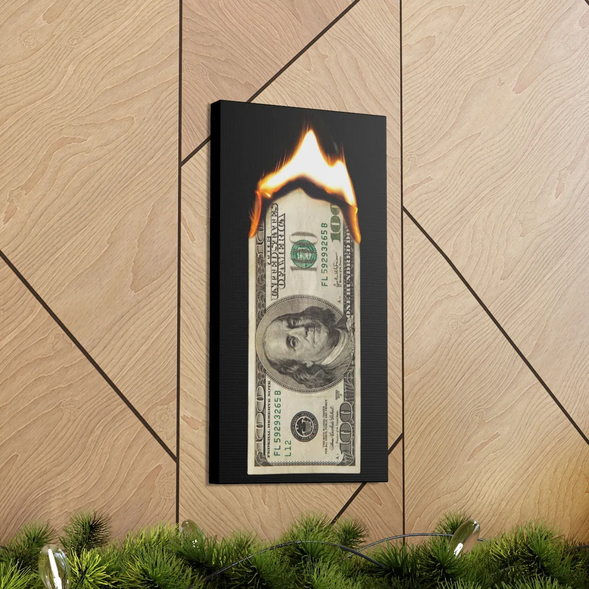Burning Dollar Cash Money Canvas Gallery Wraps - Image 7