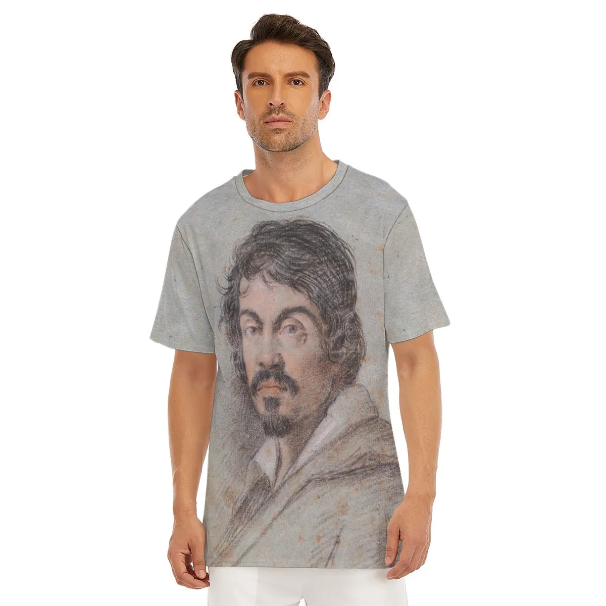 Caravaggio Portrait by Bild-Ottavio Leoni T-Shirt - Image 4