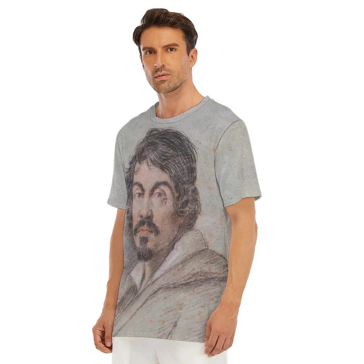 Caravaggio Portrait by Bild-Ottavio Leoni T-Shirt - Image 6