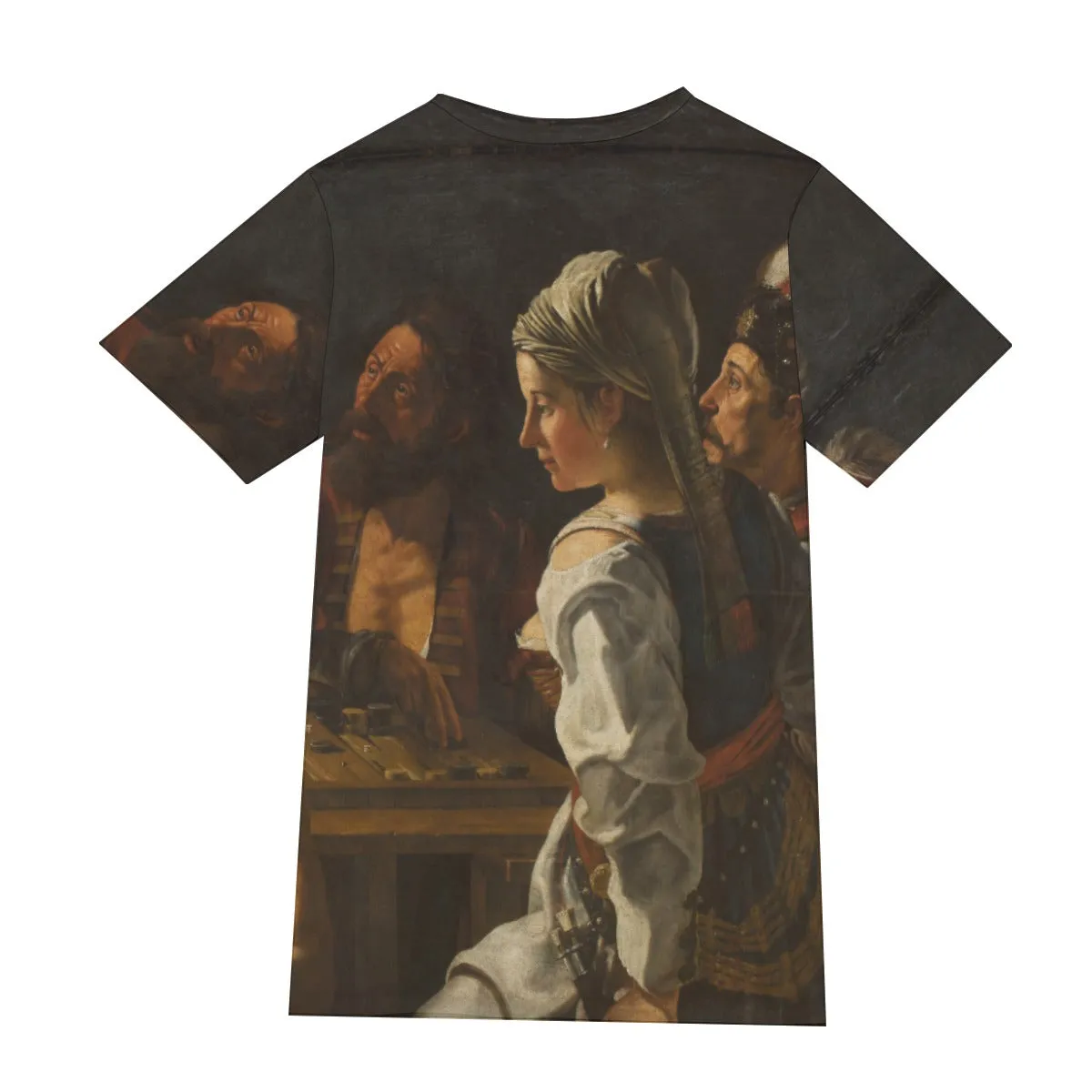 Card and Backgammon Players by Caravaggio T-Shirt - Image 2