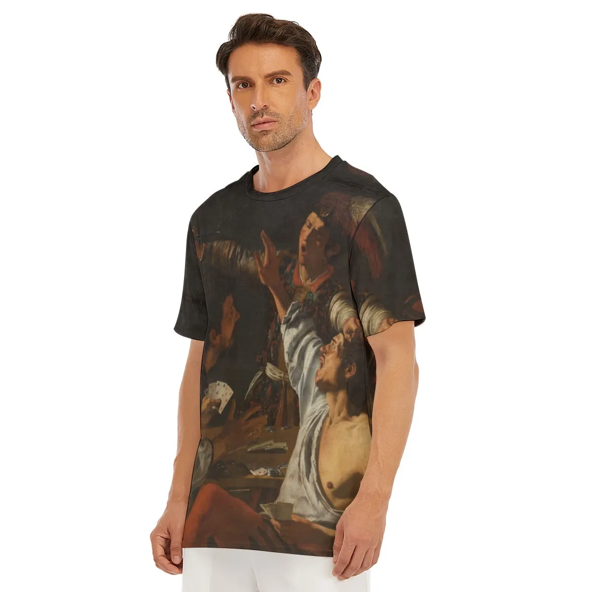 Card and Backgammon Players by Caravaggio T-Shirt - Image 6