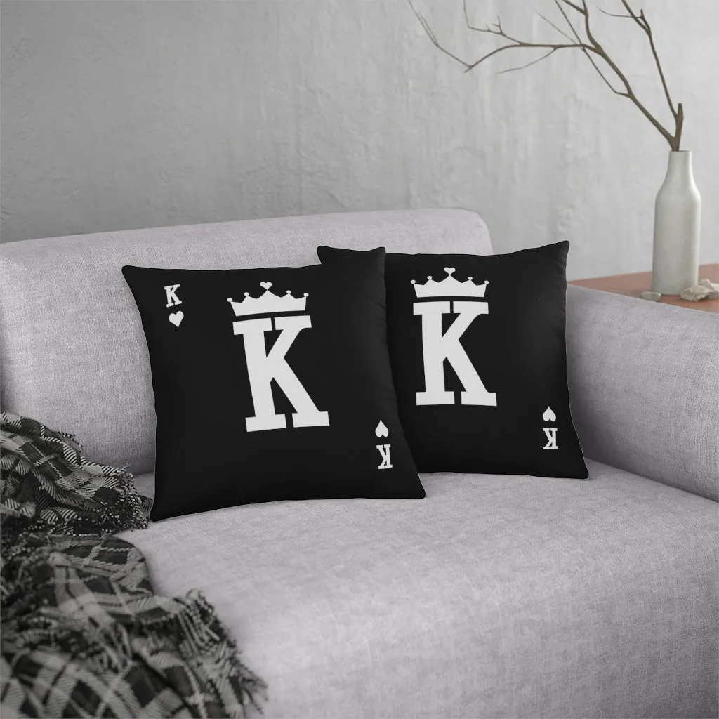 Card King's hearts for Real Boss Black Waterproof Pillows - Image 3