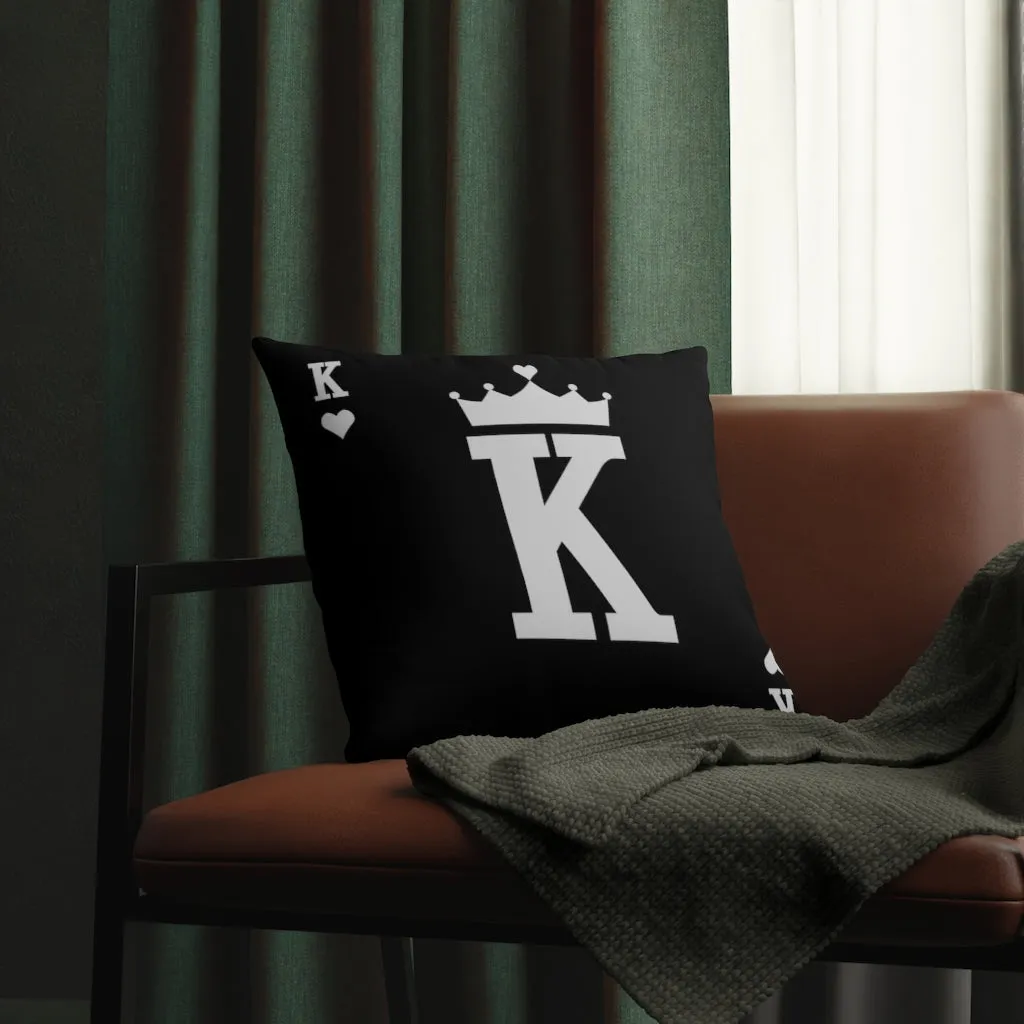 Card King's hearts for Real Boss Black Waterproof Pillows - Image 4