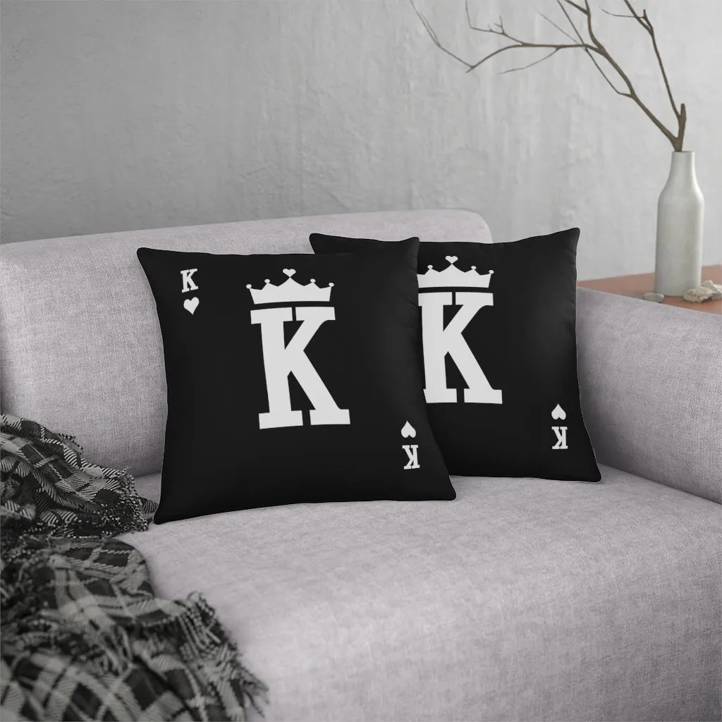 Card King's hearts for Real Boss Black Waterproof Pillows - Image 5