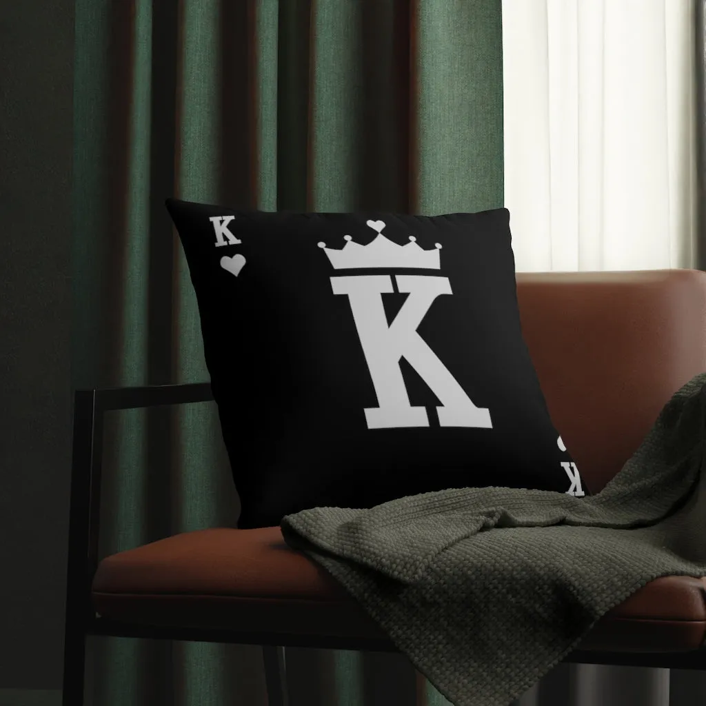 Card King's hearts for Real Boss Black Waterproof Pillows - Image 6