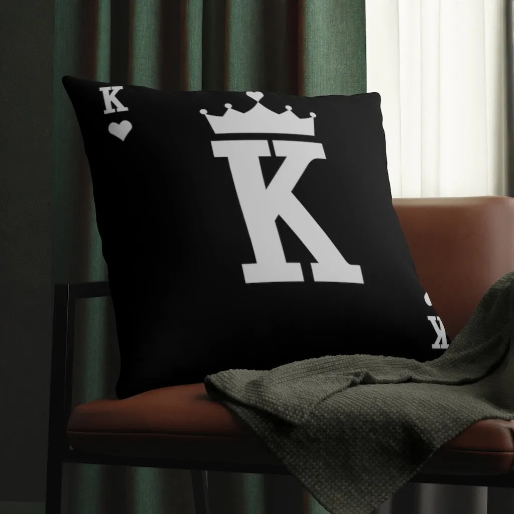 Card King's hearts for Real Boss Black Waterproof Pillows - Image 8