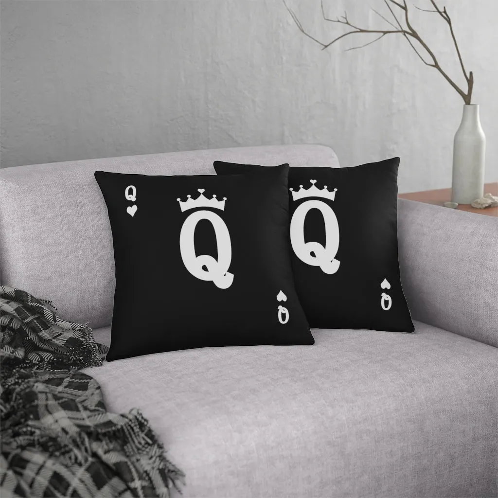 Card Queen's hearts for Real Boss Lady Black Waterproof Pillows - Image 5