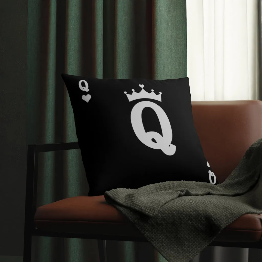 Card Queen's hearts for Real Boss Lady Black Waterproof Pillows - Image 6