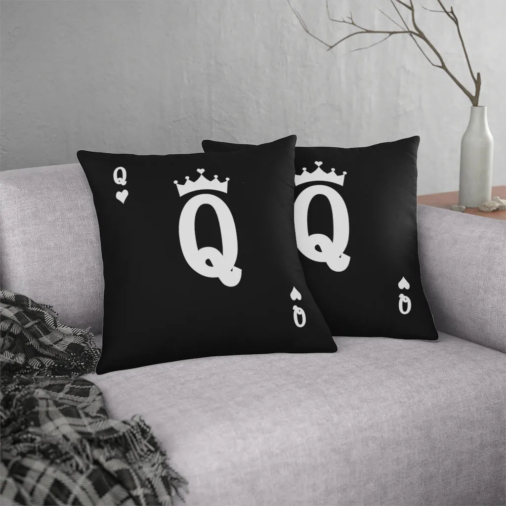 Card Queen's hearts for Real Boss Lady Black Waterproof Pillows - Image 7