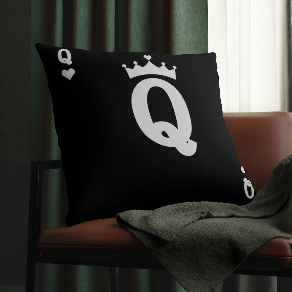 Card Queen's hearts for Real Boss Lady Black Waterproof Pillows - Image 8
