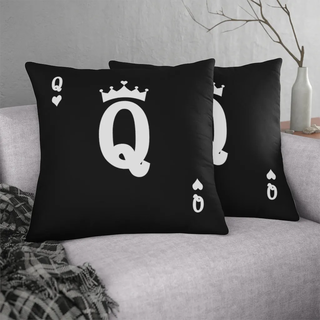 Card Queen's hearts for Real Boss Lady Black Waterproof Pillows - Image 9