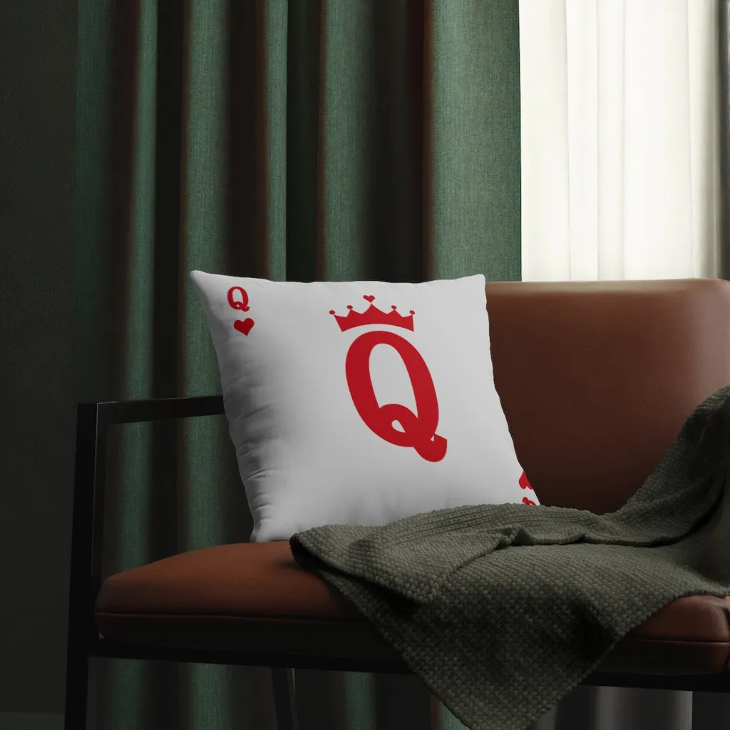 Card Queen's hearts for Real Boss Lady Red Waterproof Pillows - Image 2