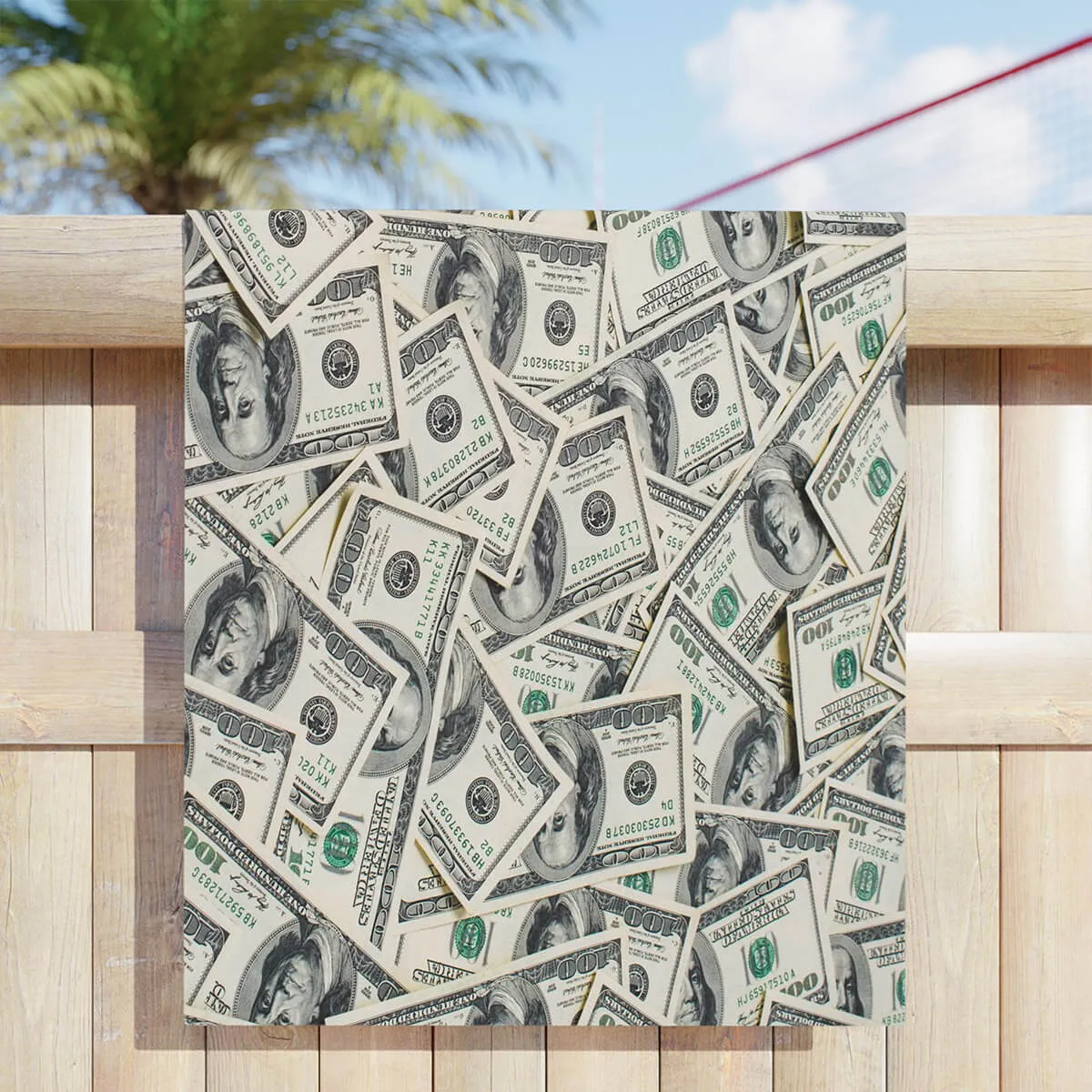 Cash Money Art Dollar Millionaire Beach Towel - Image 2