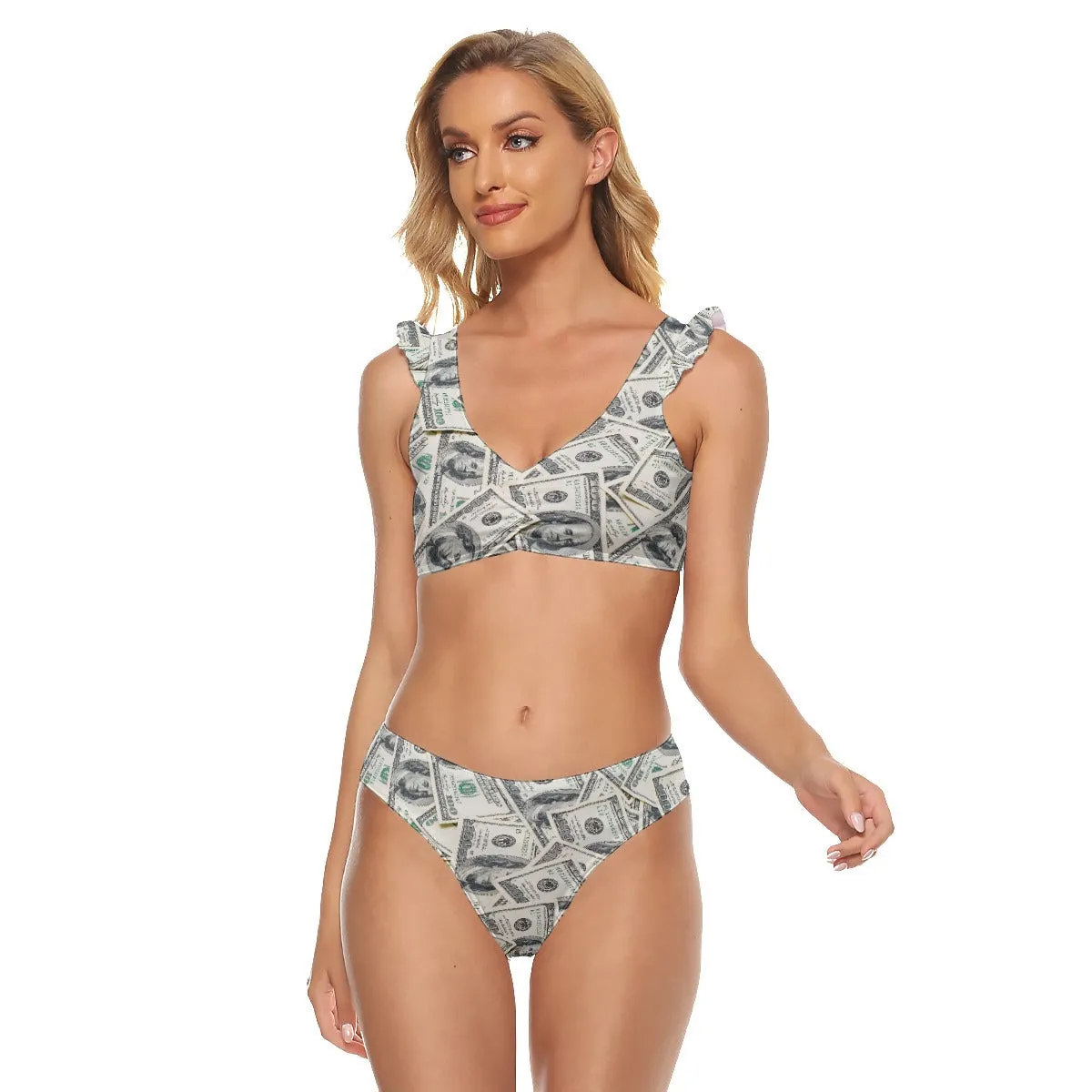 Cash Money Dollar Bill Gangster Bikini Swimsuit - Image 4