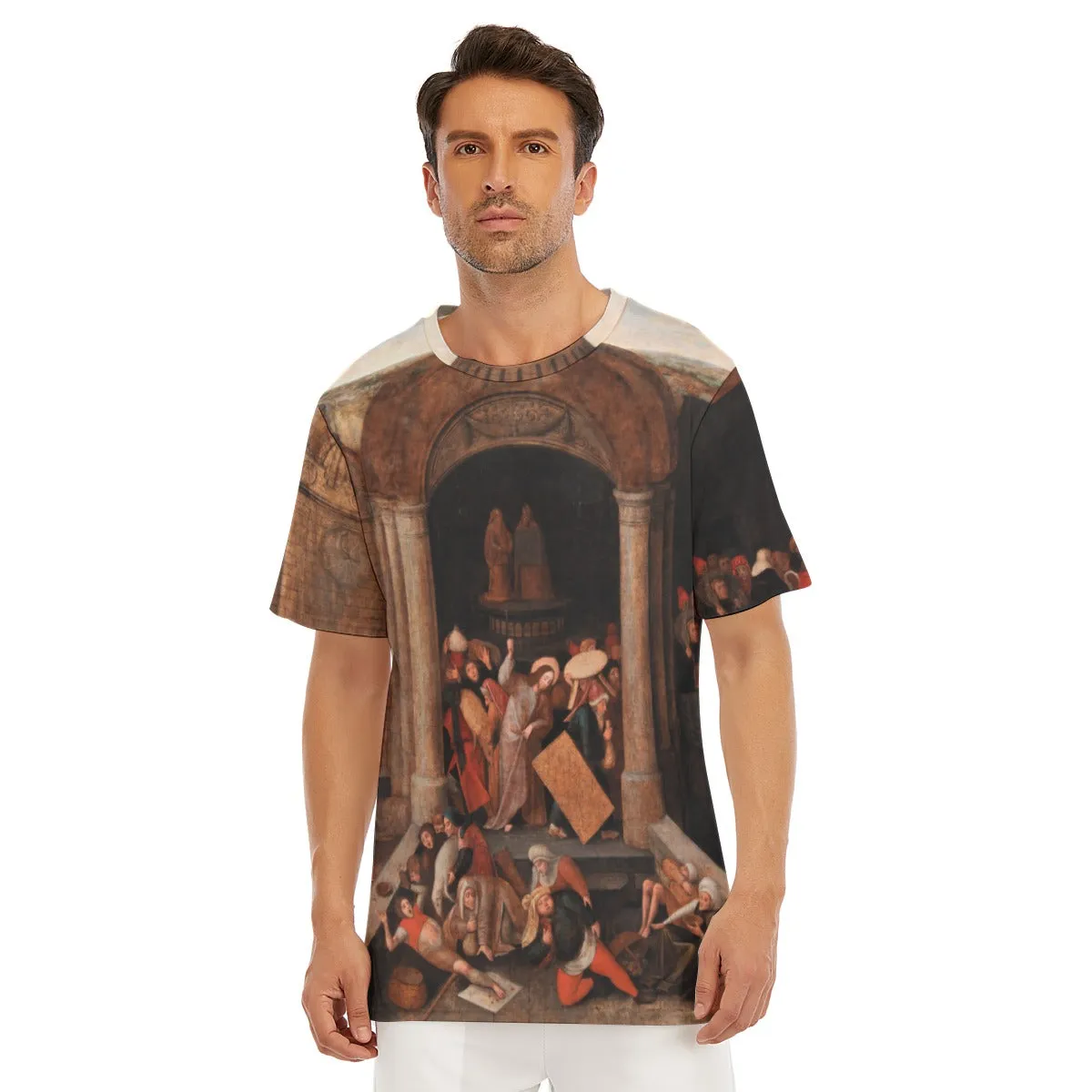 Christ expels the Peddlers by Hieronymus Bosch T-Shirt - Image 4