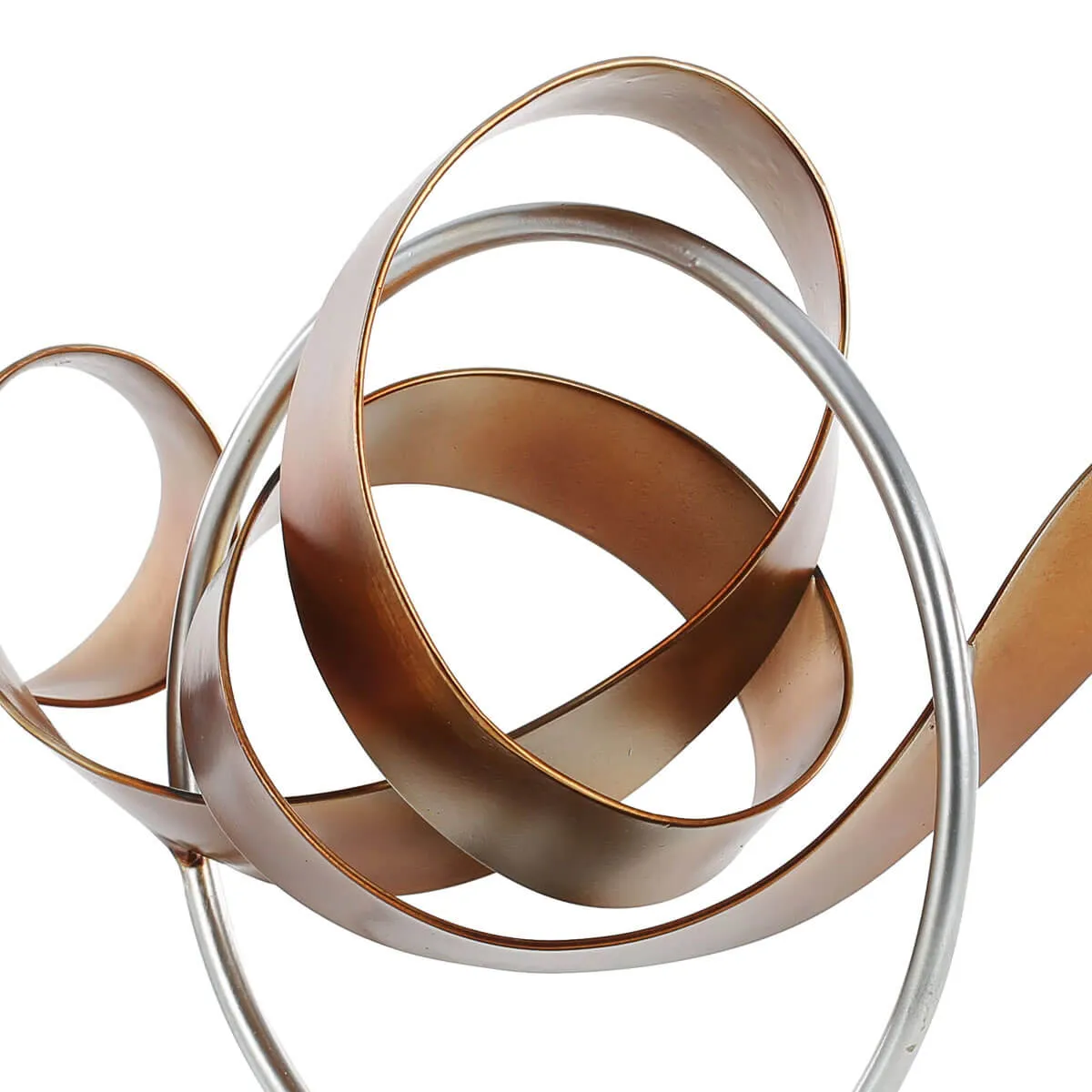 Circle and Ribbon Statue Abstract Sculpture Metal Sculpture Iron - Image 9
