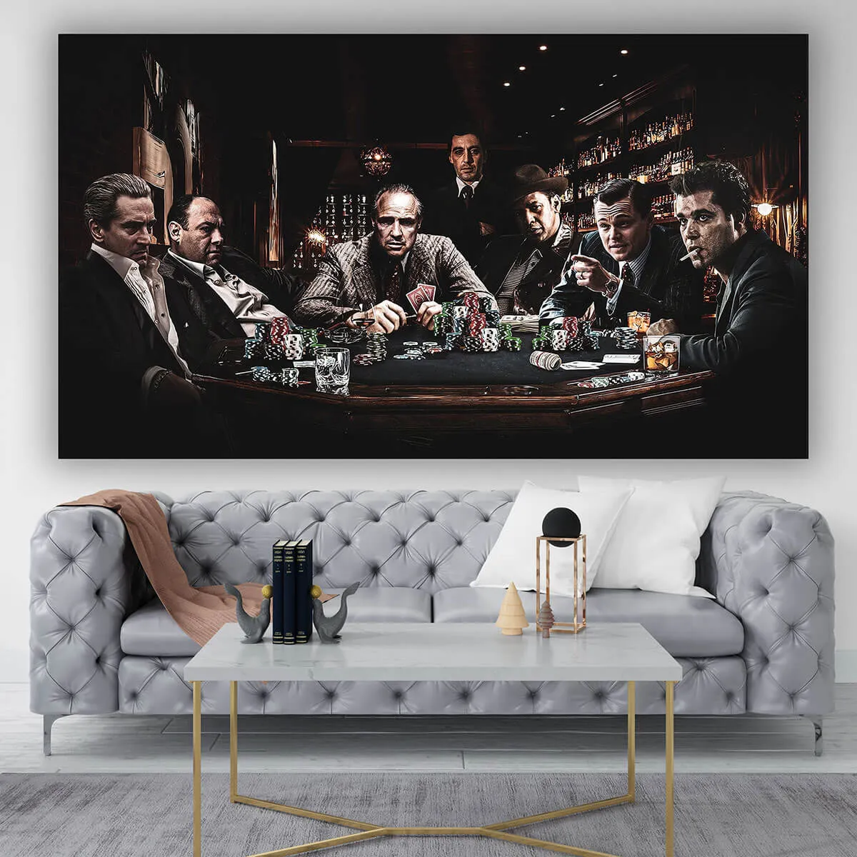 Classic Film Legends Canvas Print Wall Art - Top Gangsters & Iconic Movie Characters