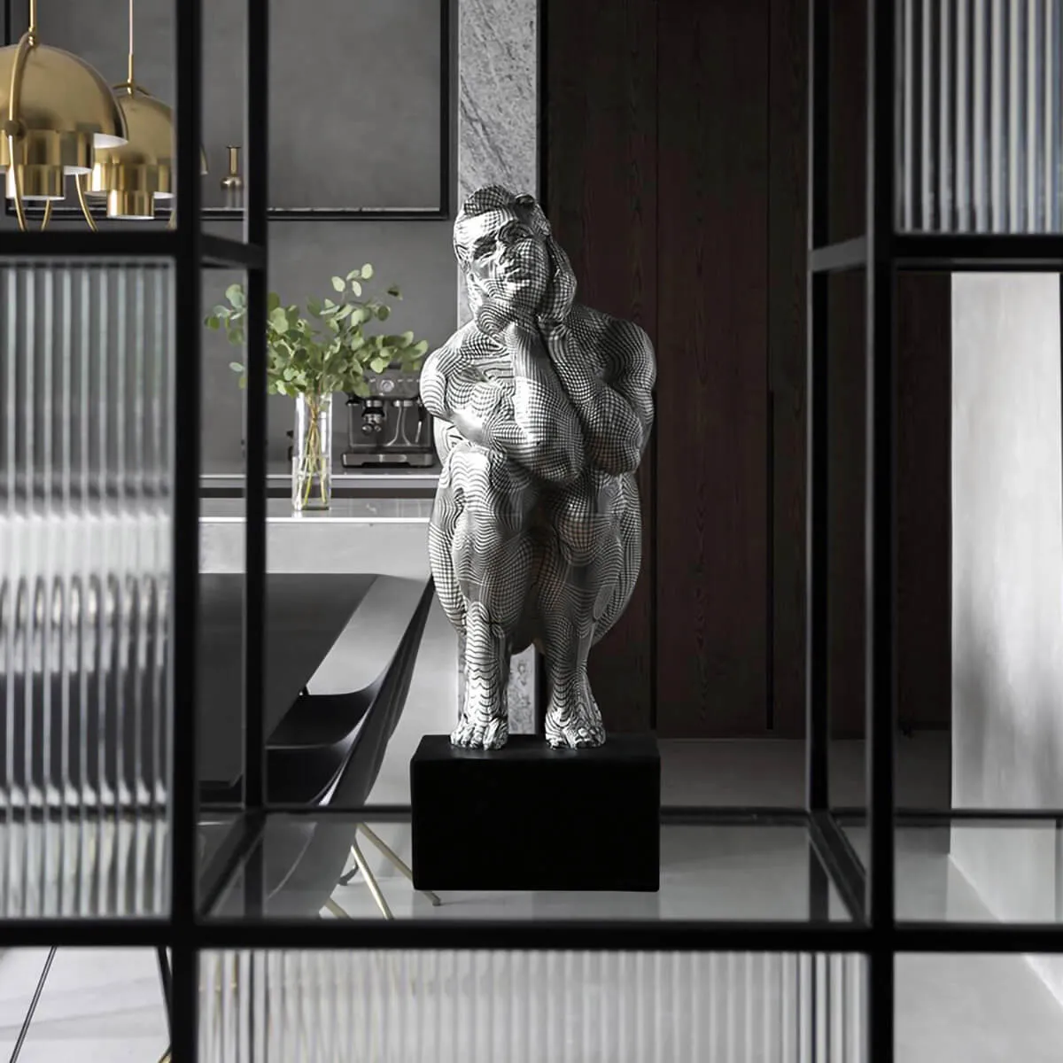 Contemporary Thinker Sculpture Modern Art Decor