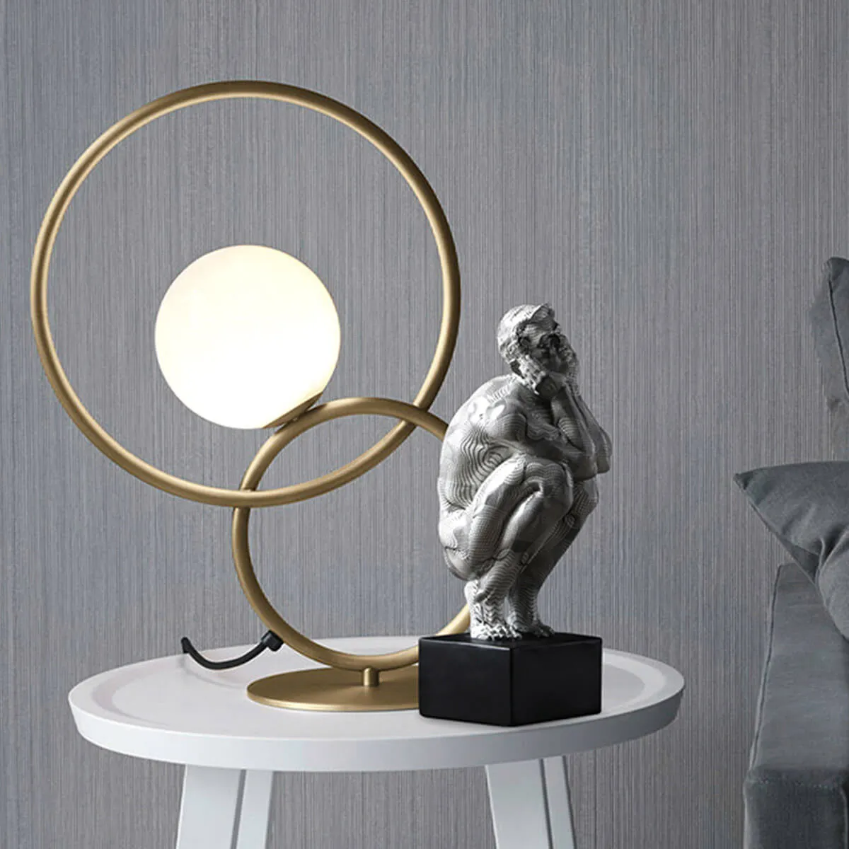 Contemporary Thinker Sculpture Modern Art Decor - Image 2