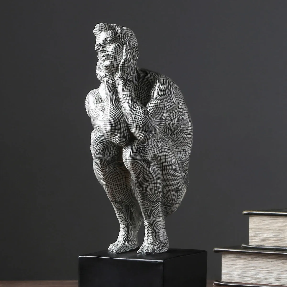 Contemporary Thinker Sculpture Modern Art Decor - Image 3
