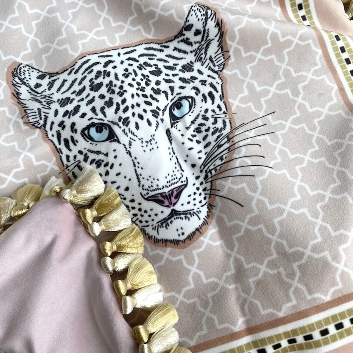 Cushion Cover Square Pillow Case Vintage Luxury Rubber Pink Leopard - Image 6
