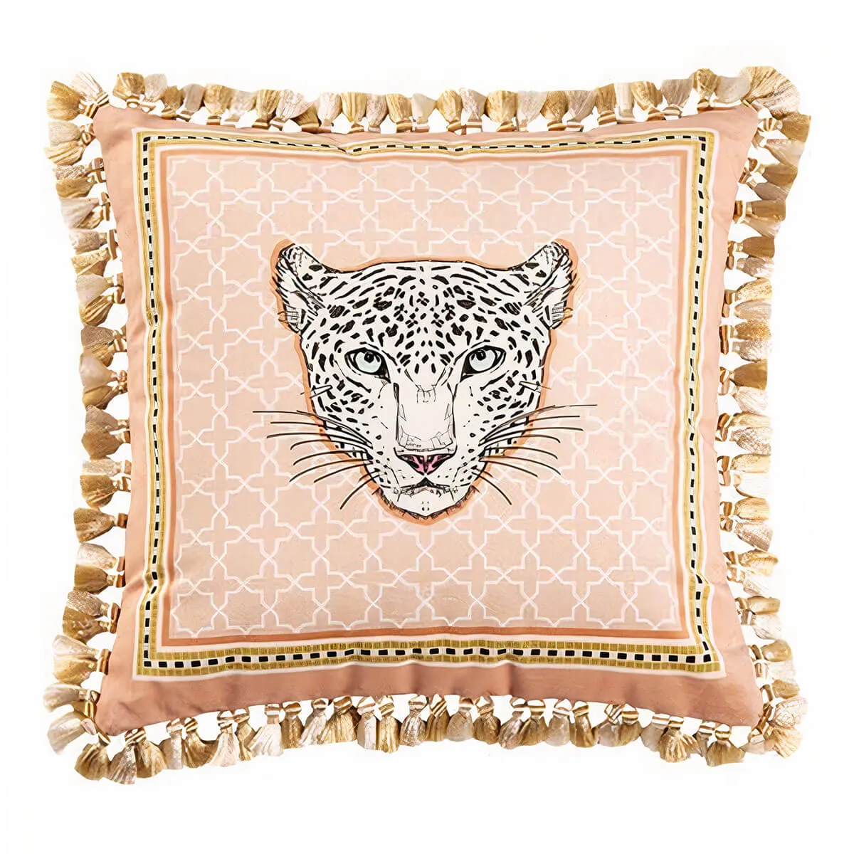 Cushion Cover Square Pillow Case Vintage Luxury Rubber Pink Leopard - Image 8