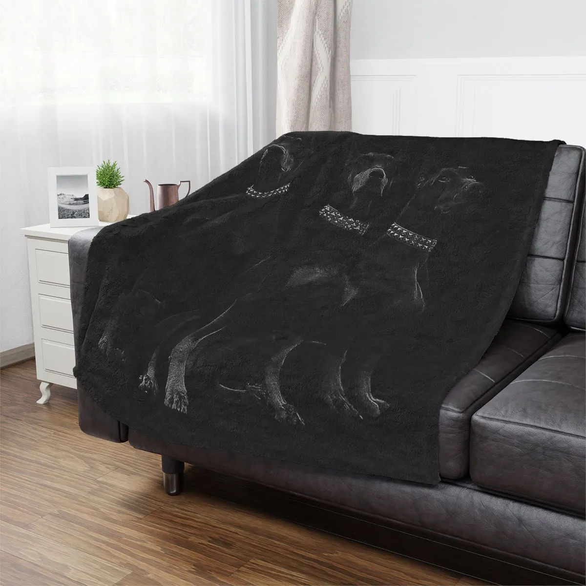Dobermans Pinscher Gangster Dog Art Minky Blanket - Image 3