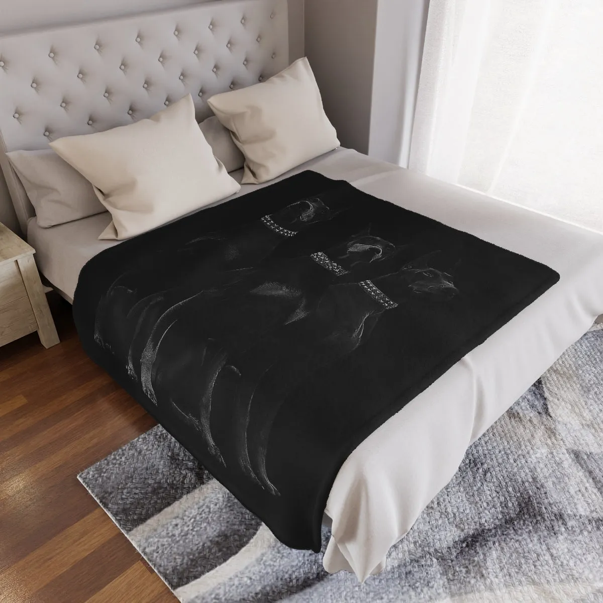 Dobermans Pinscher Gangster Dog Art Minky Blanket - Image 4
