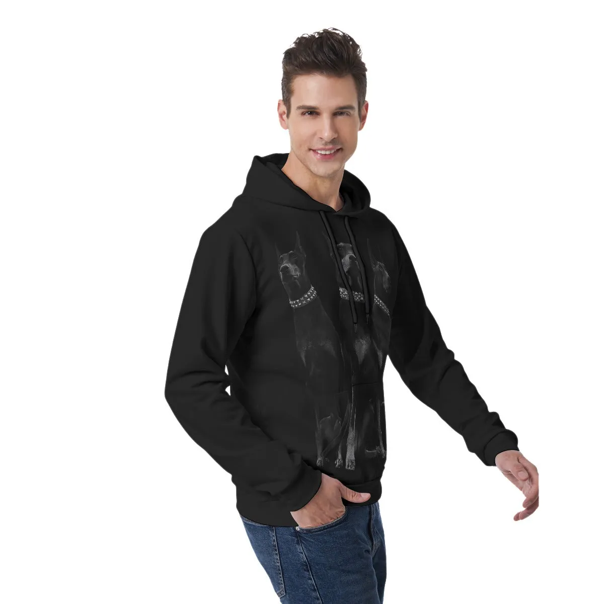 Dobermans Pinscher Gangster Dog Art Pullover Hoodie - Image 2