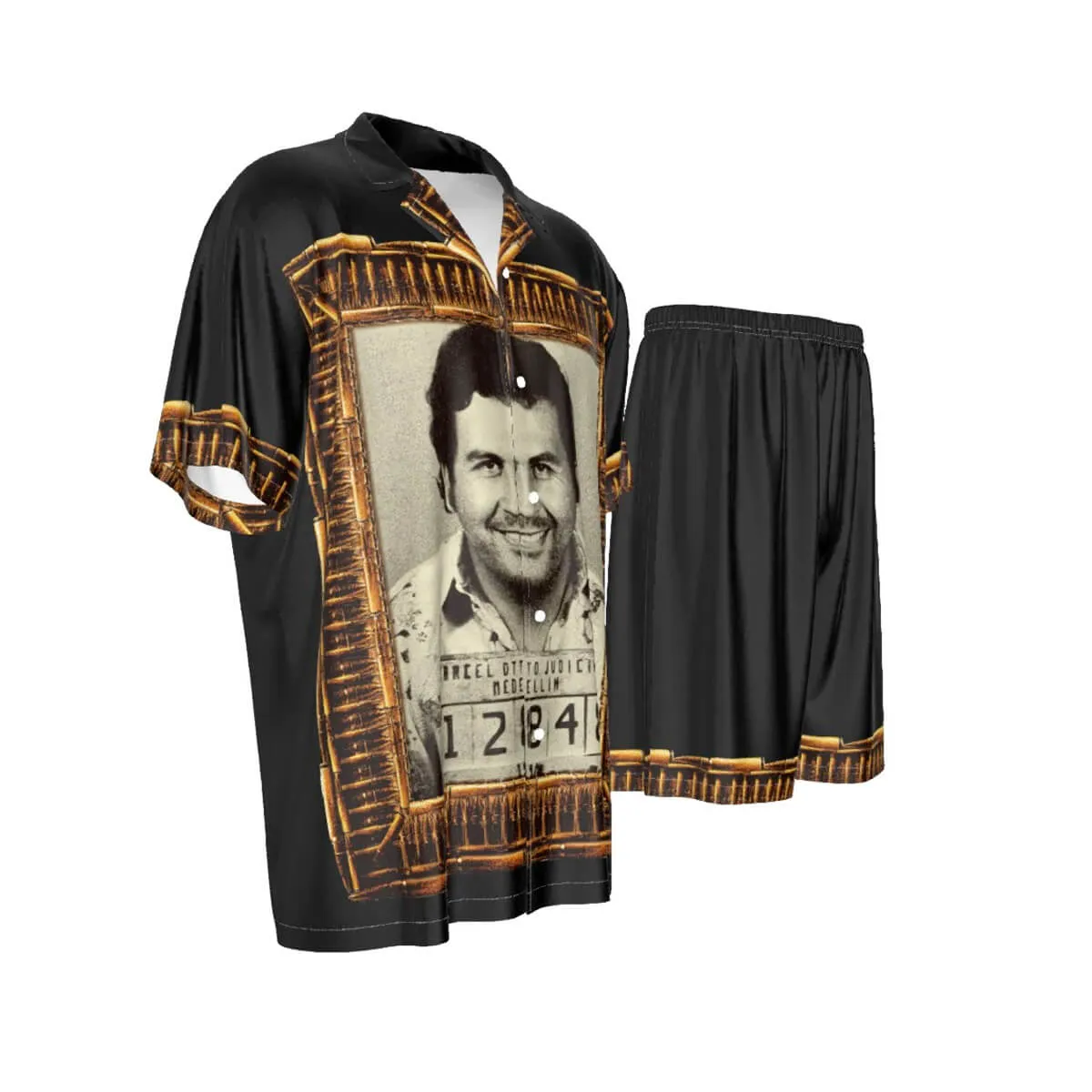 Don Pablo Escobar Gaviria El Patron Silk Shirt Suit Set - Image 3