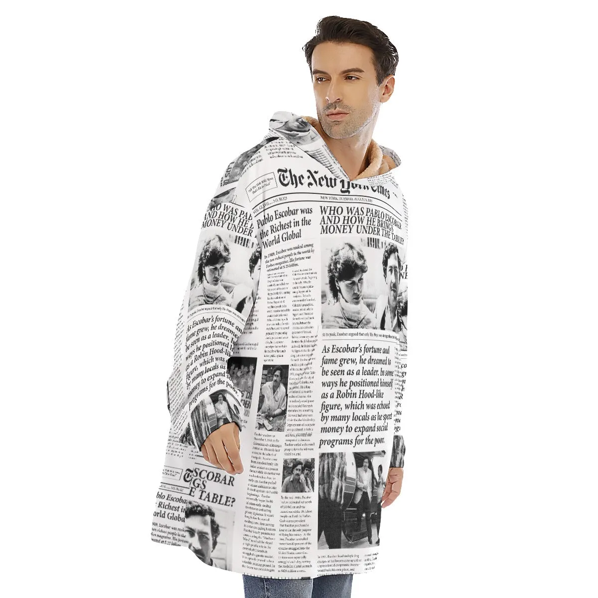 Don Pablo Escobar Pullover Sherpa Fleece Hoodie - Image 2