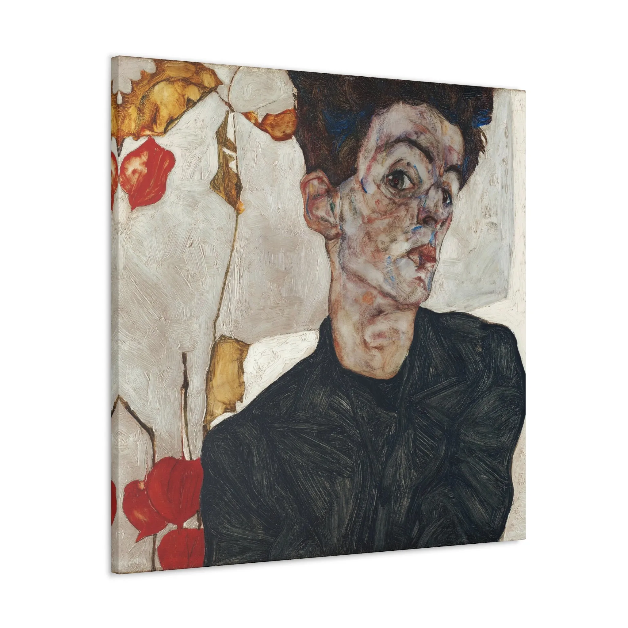 Egon Schiele's Self-Portrait with Physalis Canvas Gallery Wraps - Image 11