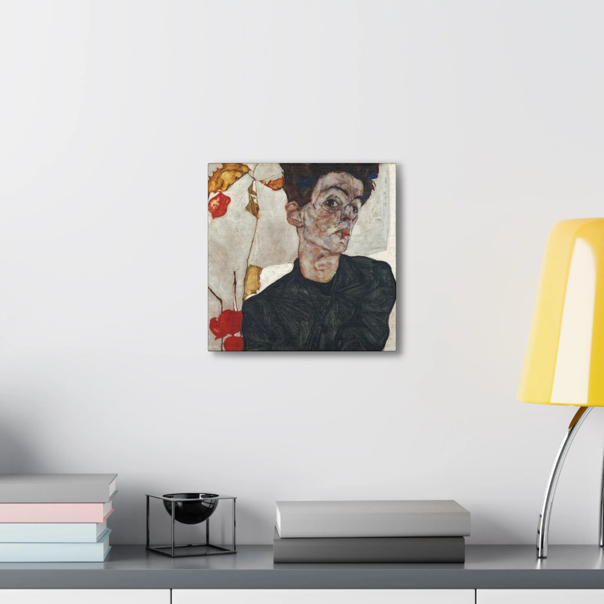 Egon Schiele's Self-Portrait with Physalis Canvas Gallery Wraps - Image 2